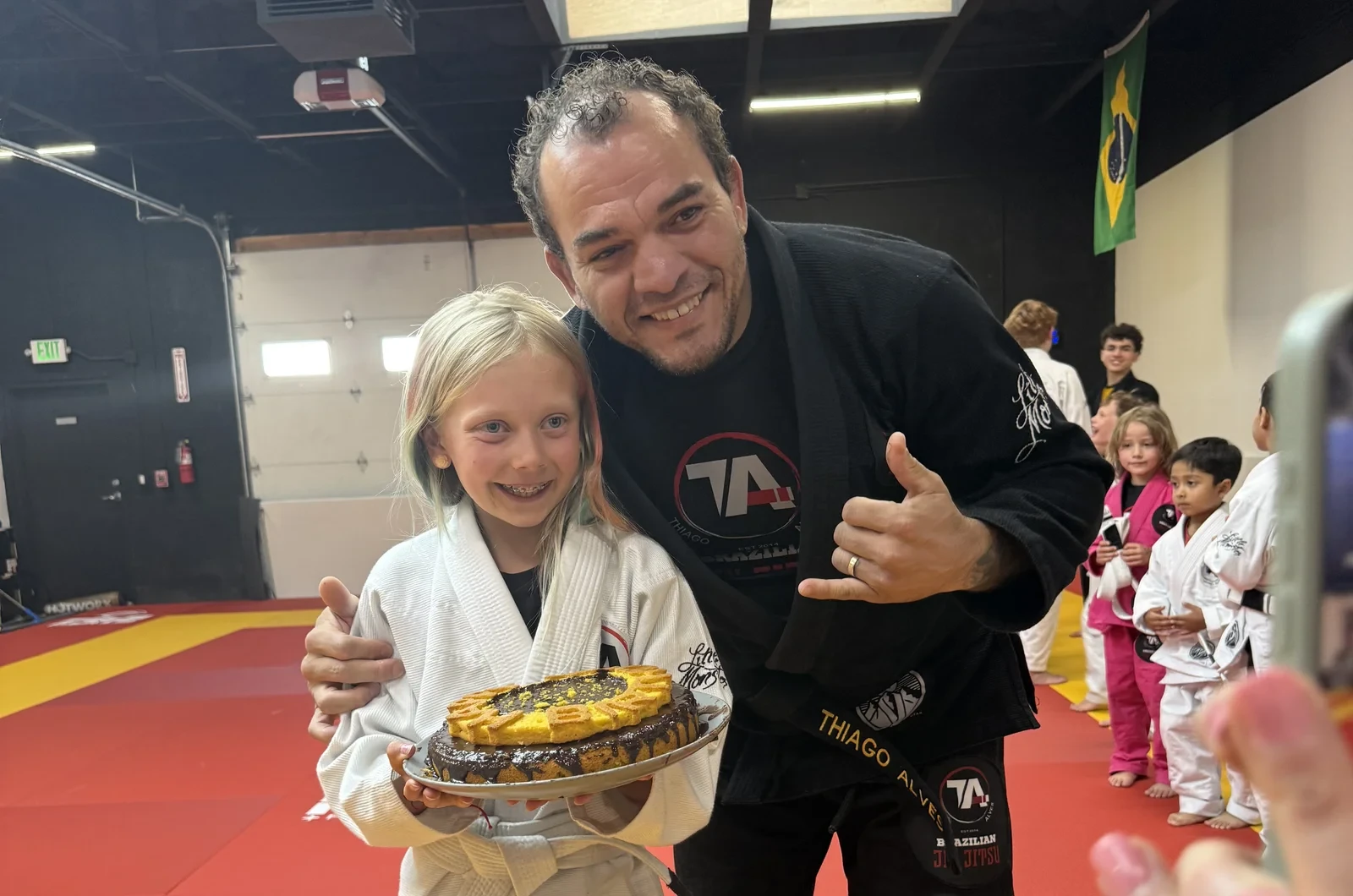 Child building confidence in martial arts